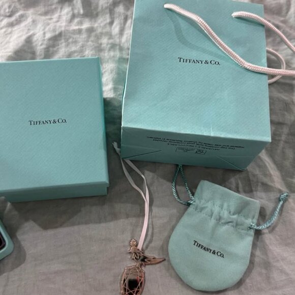 Tiffany & Co. Elsa Peretti 18k Silver Double Open Heart Pendant Necklace 16" - Picture 4 of 7